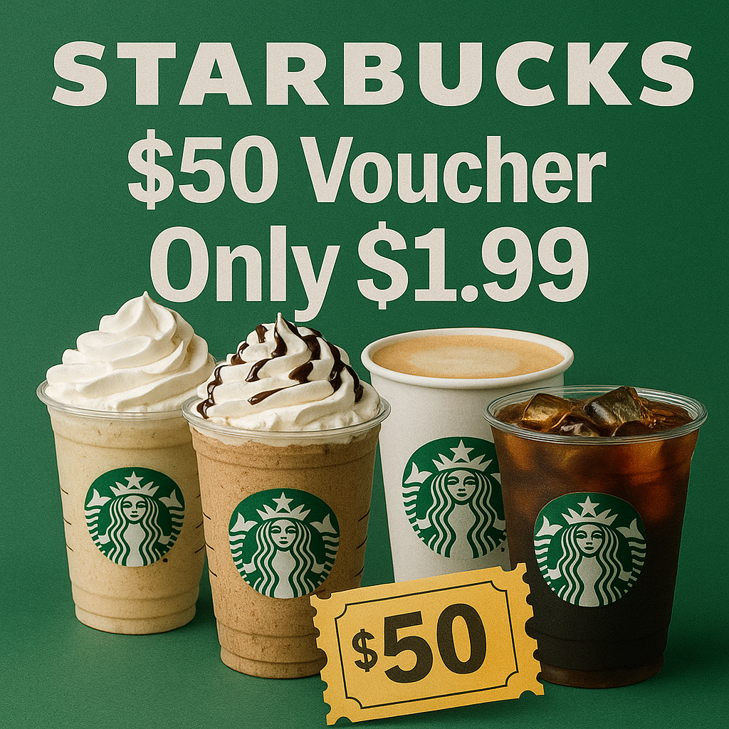 Coffee Lovers! Grab Your $50 Starbucks Credit for Only $1.99!